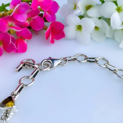 Pulseira de prata 925 com pedra natural citrino (PB465) - comprar online