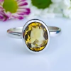 Anel de prata 925 com pedra natural citrino (A2463)