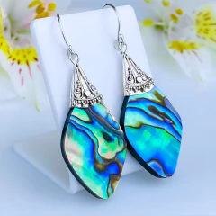 Brincos de prata 925 e abalone (B2421) - comprar online