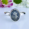 Anel de prata 925 com pedra natural labradorita (A2466)