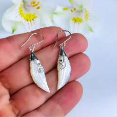 Brincos de prata 925 e madrepérola (B2429) - loja online