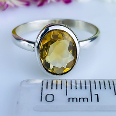 Anel de prata 925 com pedra natural citrino (A2463) na internet