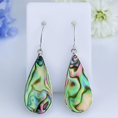 Brincos de prata 925 com abalone natural (B2191)