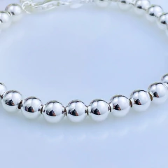Pulseira ajustável de prata 925 bolas (P1124) na internet