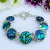 Pulseira de prata 925 com abalone natural (PB441)