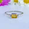 Anel de prata 925 com natural citrino (A2502) - comprar online