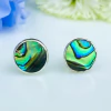 Brincos de prata 925 com abalone natural (B2201)