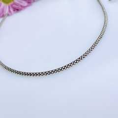 Corrente de prata 925 pipoca envelhecida 1,8mm 46cm (C300) - PRATAdaPEDRA