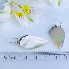 Brincos de prata 925 e madrepérola (B2427) - PRATAdaPEDRA