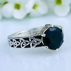 Anel de prata 925 com pedra natural ônix (A2927) - comprar online