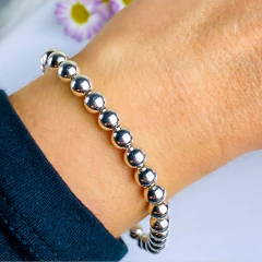 Pulseira ajustável de prata 925 bolas (P1124) - loja online