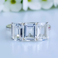 Anel de prata 925 com pedra natural quartzo hialino (A2936)