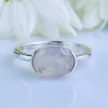 Anel de prata 925 com pedra natural quartzo rosa (A2264)