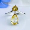 Anel de prata 925 com pedra natural citrino (A2536)