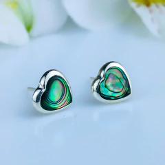 Brincos de prata 925 e abalone (B2415) - comprar online