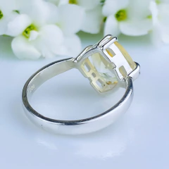 Anel de prata 925 com pedra natural citrino (A2891) - PRATAdaPEDRA