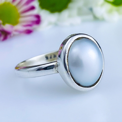 Anel de prata 925 com pérola natural (A2462) - comprar online