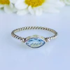 Anel de prata 925 com natural topázio azul (A2503) - comprar online