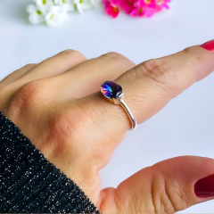 Anel de prata 925 com pedra natural topázio místico (A2885) - comprar online