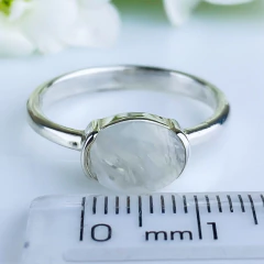 Anel de prata 925 com pedra natural pedra da lua (A2886) - loja online