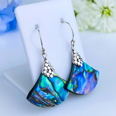 Brincos de prata 925 com abalone natural (B2190) - comprar online