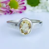 Anel de prata 925 com pedra natural citrino (A2465)