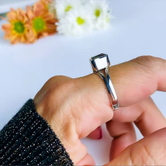 Anel de prata 925 com pedra natural topázio místico (A2591) na internet
