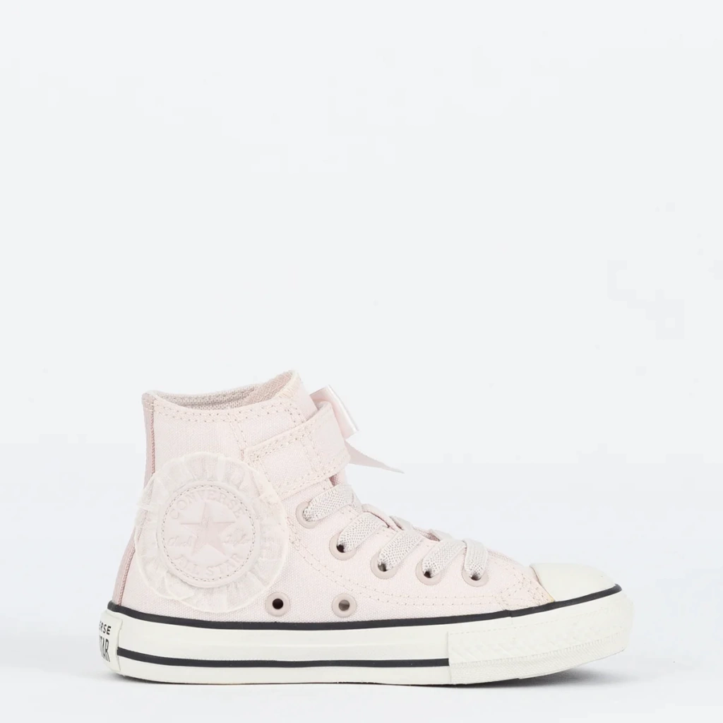 Tênis Converse Kids Chuck Taylor All Star 1V Hi Velcro Pink Swan Salmao Claro Amendoa CK12010001