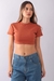 Cropped Gola Alta Ribana Terracota - comprar online