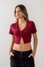 Cropped Botão Canelado Bordô Anticool - comprar online