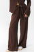 Calça Pantalona Anticool Canelada Marrom