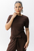 Baby Look Anticool Canelado Marrom
