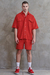 Short Nephew Fluted Vermelho