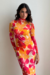 Vestido Tule Floral + Biquíni Amarelo