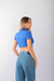Cropped Gola Alta Ribana Azul na internet