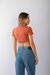 Cropped Gola Alta Ribana Terracota - loja online