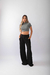 Cropped Gola Alta Ribana Cinza Claro - loja online
