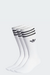 Meia Adidas 3 Stripes Cano Alto 3 Pares Branco