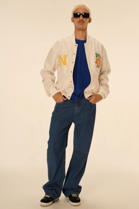 Jaqueta Bomber Nephew College Branco - comprar online