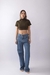 Cropped Gola Alta Ribana Verde - loja online
