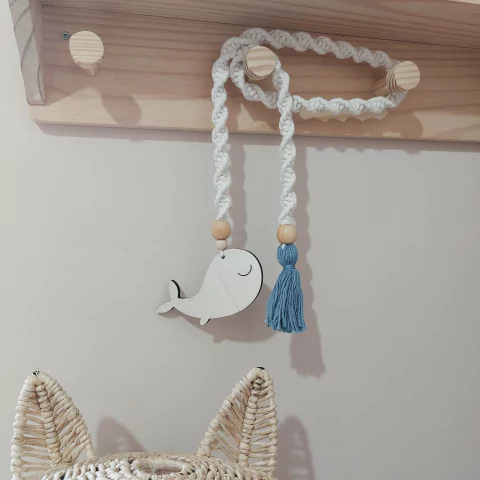 Cordão Sensorial Macramê Fundo do Mar - Baleia