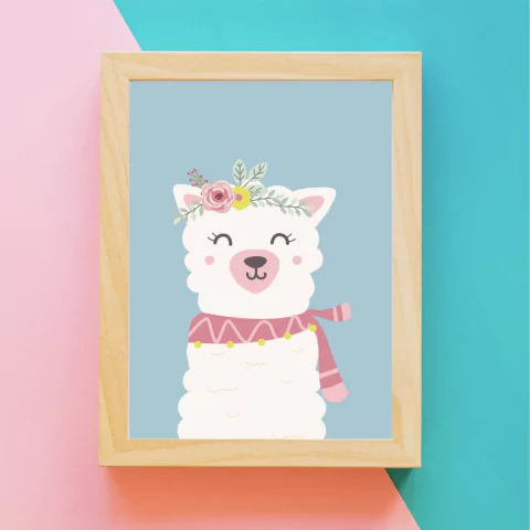 Quadro Infantil Lhama