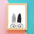 Quadro Infantil Coelhinho Face Scandi Preto e Branco