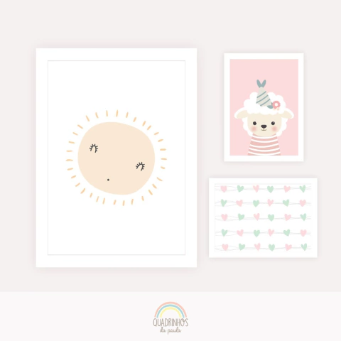 Composição Quadro Infantil Trio Funny Helena - comprar online