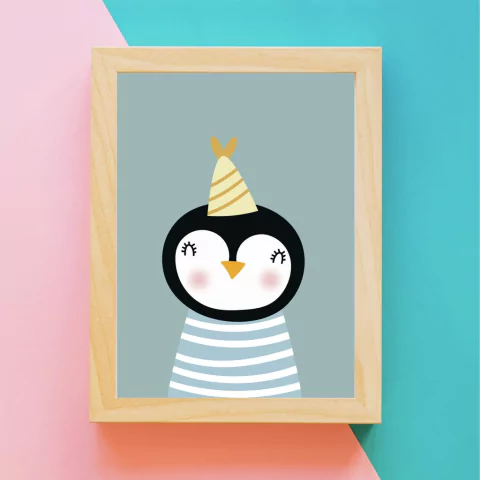 Quadro Infantil Pinguim Funny