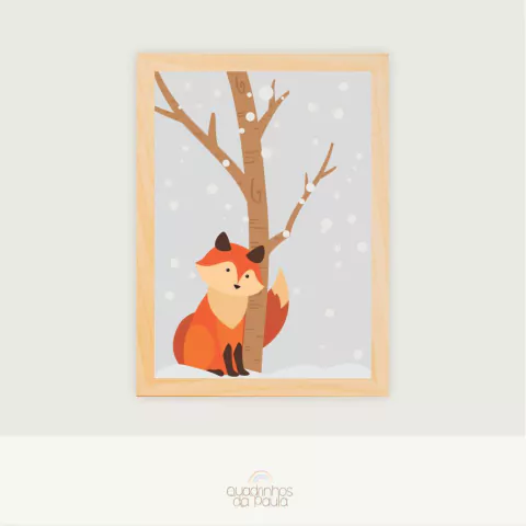 Quadro Raposa na neve