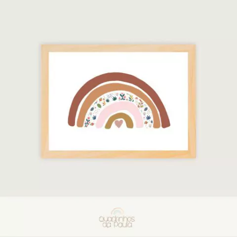 Quadro Arco-íris Boho Florescer Terracota