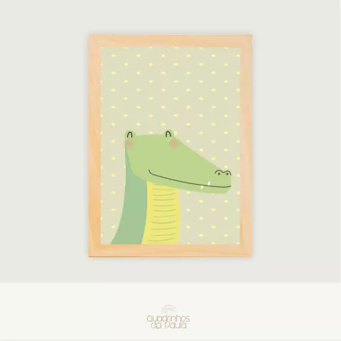 Quadro Infantil Crocodilo Safari