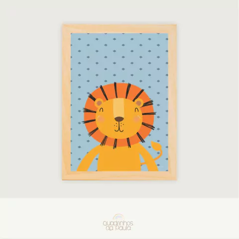 Quadro Infantil Leão Safari - comprar online