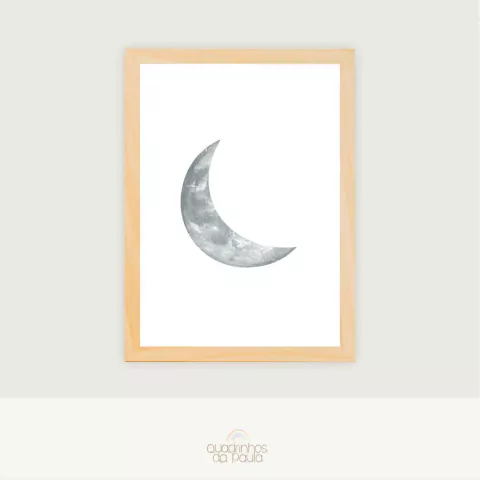 Quadro Infantil Meia Lua Aquarela